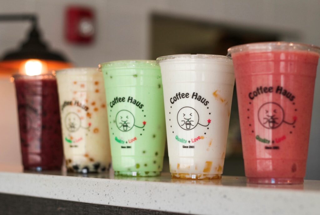 Variety of bubble tea from Coffee Haus